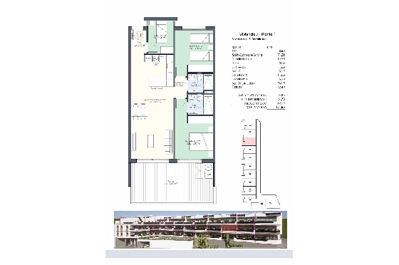 Etagen Apartment in Benijofar zu verkaufen, Wohnfläche 118 m², Zustand Erstbezug, 3 Schlafzimmer, 2 Badezimmer, Pool, ref.: HA-BNN-332-A02-36