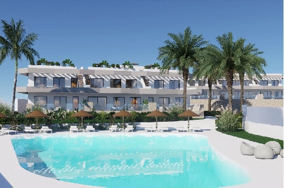 Erdgeschoss Apartment in Finestrat zu verkaufen, Espace de vie 176 m², Zustand Erstbezug, 3 Chambres &agrave; coucher, 2 Badezimmer, Pool, ref.: HA-FIN-317-A03-12