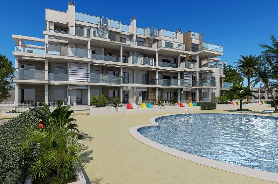 Penthouse Apartment in Denia zu verkaufen, Espace de vie 191 m², Zustand Erstbezug, 3 Chambres &agrave; coucher, 2 Badezimmer, Pool, ref.: HA-DEN-141-A03-1