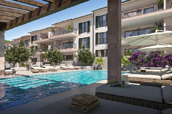 Etagen Apartment in Capdepera zu verkaufen, Espace de vie 98 m², Zustand Erstbezug, Klimaanlage, 2 Chambres &agrave; coucher, 2 Badezimmer, Pool, ref.: HA-MLN-435-A01-14