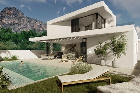 Villa in Polop zu verkaufen, Wohnfläche 311 m², Zustand Erstbezug, Klimaanlage, Grundstück 366 m², 4 Schlafzimmer, 4 Badezimmer, Pool, ref.: HA-PON-241-E02-2