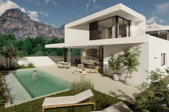 Villa in Polop zu verkaufen, Wohnfläche 311 m², Zustand Erstbezug, Klimaanlage, Grundstück 366 m², 4 Schlafzimmer, 4 Badezimmer, Pool, ref.: HA-PON-241-E02-4