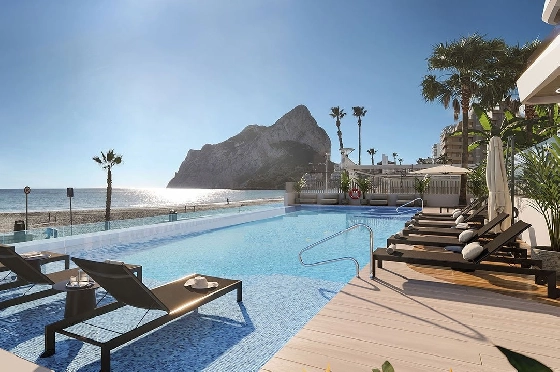 Maisonette in Calpe zu verkaufen, Espace de vie 228 m², Zustand Erstbezug, Klimaanlage, 3 Chambres &agrave; coucher, 3 Badezimmer, Pool, ref.: HA-CAN-150-A04-1
