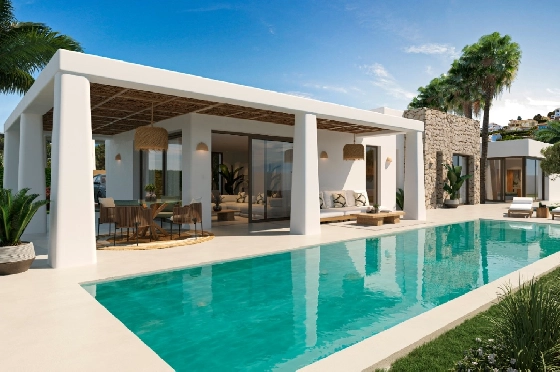 Villa in Javea zu verkaufen, Espace de vie 200 m², Baujahr 2025, Klimaanlage, Terrain 1000 m², 4 Chambres &agrave; coucher, 3 Badezimmer, Pool, ref.: AM-12500DR-1