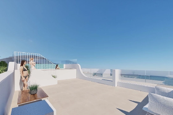 Penthouse Apartment in Torre de la Horadada zu verkaufen, Espace de vie 94 m², Zustand Erstbezug, 2 Chambres &agrave; coucher, 2 Badezimmer, Pool, ref.: HA-THN-450-A02-11