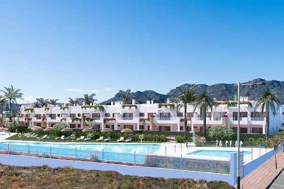 Erdgeschoss Apartment in San Juan de los Terreros zu verkaufen, Espace de vie 136 m², Zustand Erstbezug, Klimaanlage, 3 Chambres &agrave; coucher, 2 Badezimmer, Pool, ref.: HA-STN-145-A03-1
