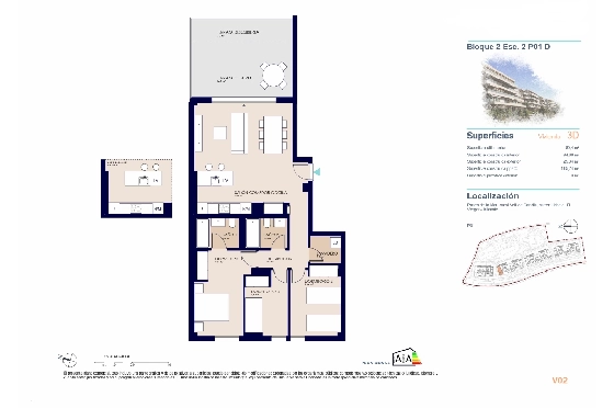 Apartment in El Vergel zu verkaufen, Espace de vie 45 m², Baujahr 2027, Klimaanlage, Terrain 10 m², 1 Chambres &agrave; coucher, 1 Badezimmer, Pool, ref.: AH-EV-VI-1-01-02-C-13