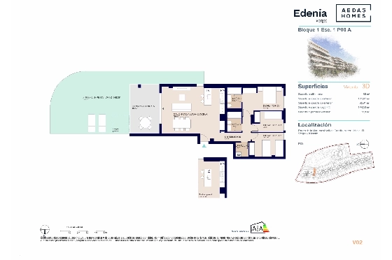 Apartment in El Vergel zu verkaufen, Espace de vie 86 m², Baujahr 2027, Klimaanlage, Terrain 73 m², 3 Chambres &agrave; coucher, 2 Badezimmer, Pool, ref.: AH-EV-VI-1-01-0-A-13