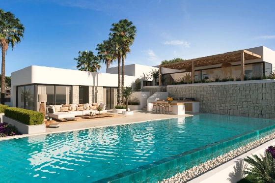 Villa in Javea zu verkaufen, Espace de vie 200 m², Baujahr 2024, Klimaanlage, Terrain 977 m², 3 Chambres &agrave; coucher, 3 Badezimmer, Pool, ref.: AM-12539DR-1