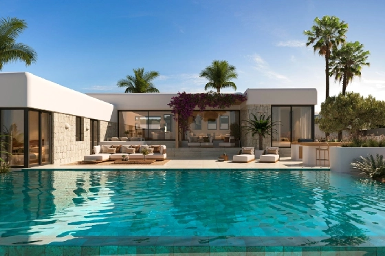 Villa in Javea zu verkaufen, Espace de vie 150 m², Baujahr 2025, Klimaanlage, Terrain 978 m², 3 Chambres &agrave; coucher, 2 Badezimmer, Pool, ref.: AM-12538DR-1