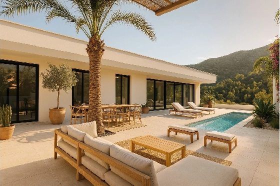 Villa in Pedreguer zu verkaufen, Espace de vie 200 m², Baujahr 2026, Klimaanlage, Terrain 1150 m², 3 Chambres &agrave; coucher, 2 Badezimmer, Pool, ref.: AM-12603DA-1