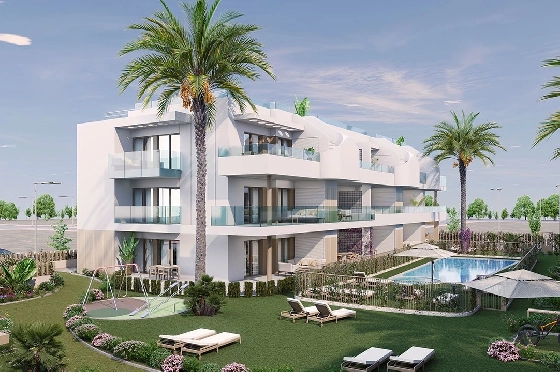 Etagen Apartment in Pilar de la Horadada zu verkaufen, Espace de vie 111 m², Zustand Erstbezug, 3 Chambres &agrave; coucher, 2 Badezimmer, Pool, ref.: HA-PIN-132-A03-2