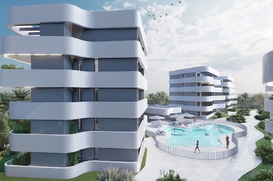 Penthouse Apartment in Guardamar del Segura zu verkaufen, Espace de vie 97 m², Zustand Erstbezug, Klimaanlage, 2 Chambres &agrave; coucher, 2 Badezimmer, Pool, ref.: HA-GUN-431-A02-3
