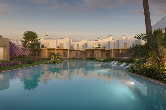 Reihenhaus in El Vergel zu verkaufen, Espace de vie 92 m², Baujahr 2027, Klimaanlage, Terrain 135 m², 3 Chambres &agrave; coucher, 3 Badezimmer, Pool, ref.: TT-AD-11-3