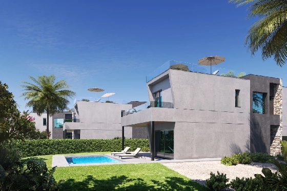 Villa in Calpe zu verkaufen, Espace de vie 324 m², Baujahr 2025, Klimaanlage, Terrain 800 m², 3 Chambres &agrave; coucher, 3 Badezimmer, Pool, ref.: AM-12624DA-8