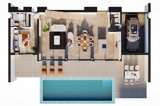 Villa in Calpe zu verkaufen, Espace de vie 273 m², Baujahr 2025, Klimaanlage, Terrain 1180 m², 3 Chambres &agrave; coucher, 3 Badezimmer, Pool, ref.: AM-12625DA-8