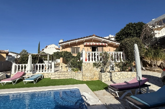 Villa in Pedreguer zu verkaufen, Espace de vie 61 m², Baujahr 2014, Zustand gepflegt, + KLIMA, Klimaanlage, Terrain 385 m², 2 Chambres &agrave; coucher, 1 Badezimmer, Pool, ref.: RG-0126-1