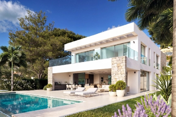 Villa in Moraira zu verkaufen, Espace de vie 350 m², Terrain 913 m², 4 Chambres &agrave; coucher, 4 Badezimmer, Pool, ref.: VGH50095-11