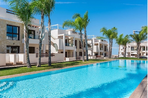 Erdgeschoss Apartment in Torrevieja zu verkaufen, Espace de vie 100 m², Zustand Erstbezug, 3 Chambres &agrave; coucher, 2 Badezimmer, Pool, ref.: HA-TON-159-A03-4