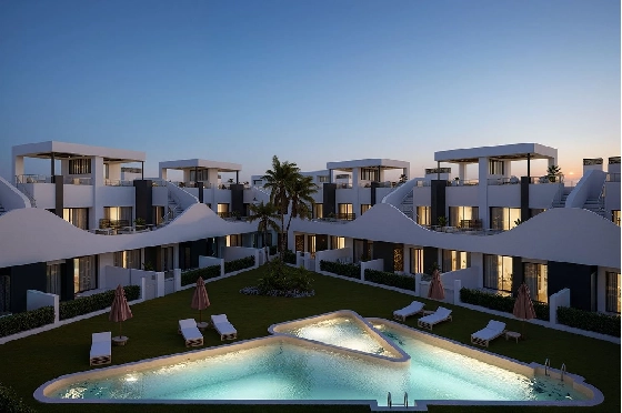 Erdgeschoss Apartment in San Fulgencio zu verkaufen, Espace de vie 133 m², Zustand Erstbezug, 3 Chambres &agrave; coucher, 2 Badezimmer, Pool, ref.: HA-SFN-131-A03-3