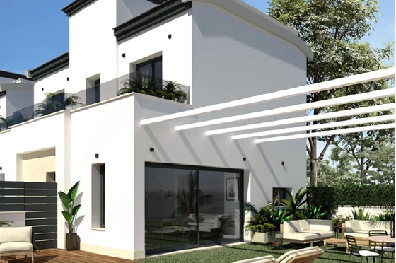 Doppelhaushälfte in Santa Pola zu verkaufen, Wohnfläche 93 m², Zustand Erstbezug, Grundstück 129 m², 3 Schlafzimmer, 3 Badezimmer, Pool, ref.: HA-SPN-631-D01-1