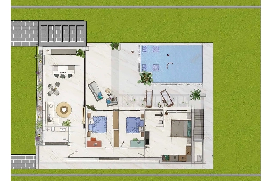 Villa in Algorfa zu verkaufen, Espace de vie 318 m², Zustand Erstbezug, Terrain 455 m², 3 Chambres &agrave; coucher, 2 Badezimmer, Pool, ref.: HA-ARN-140-E04-10