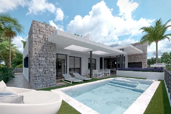 Villa in Los Alcazares zu verkaufen, Espace de vie 426 m², Zustand Erstbezug, Klimaanlage, Terrain 394 m², 3 Chambres &agrave; coucher, 2 Badezimmer, Pool, ref.: HA-LAN-470-E02-1