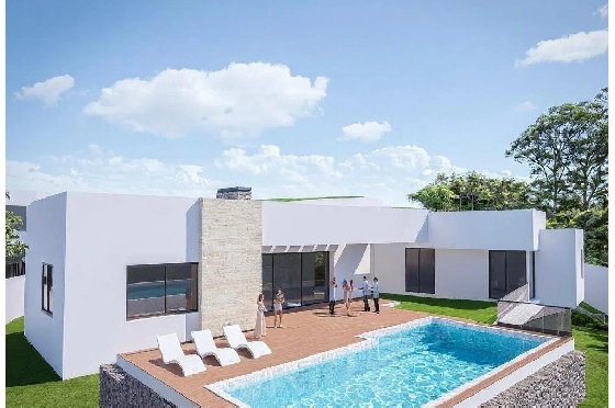 Villa in Javea zu verkaufen, Espace de vie 300 m², Baujahr 2026, Klimaanlage, Terrain 1000 m², 3 Chambres &agrave; coucher, 3 Badezimmer, Pool, ref.: AM-12658DA-1