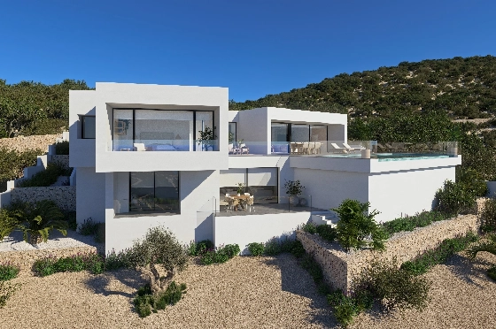 Villa in Benitachell(Cumbre del Sol) zu verkaufen, Espace de vie 266 m², Terrain 1000 m², 3 Chambres &agrave; coucher, 4 Badezimmer, Pool, ref.: VA-22487-3