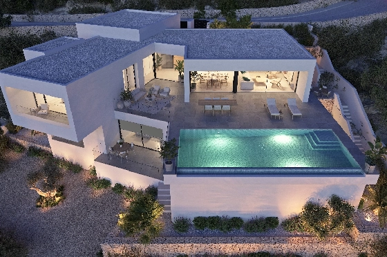 Villa in Benitachell(Cumbre del Sol) zu verkaufen, Espace de vie 266 m², Terrain 1000 m², 3 Chambres &agrave; coucher, 4 Badezimmer, Pool, ref.: VA-22487-6