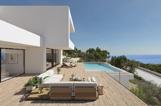 Villa in Benitachell(Cumbre del Sol) zu verkaufen, Espace de vie 272 m², Terrain 1020 m², 3 Chambres &agrave; coucher, 4 Badezimmer, Pool, ref.: VA-22646-2