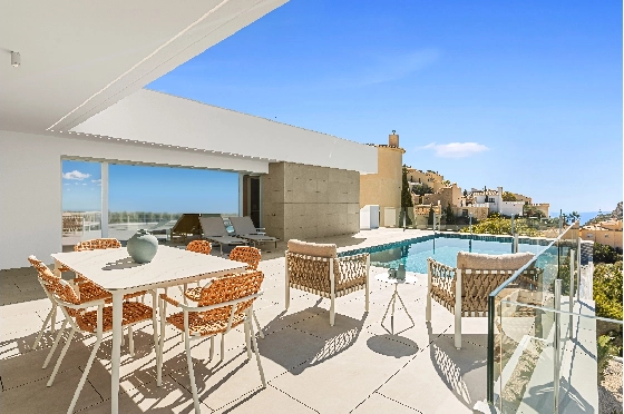 Villa in Benitachell(Cumbre del Sol) zu verkaufen, Espace de vie 215 m², Terrain 813 m², 4 Chambres &agrave; coucher, 5 Badezimmer, Pool, ref.: VA-22899-34