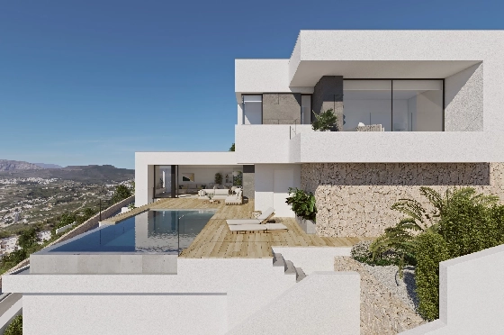 Villa in Benitachell(Cumbre del Sol) zu verkaufen, Espace de vie 193 m², Terrain 878 m², 3 Chambres &agrave; coucher, 3 Badezimmer, Pool, ref.: VA-23251-4
