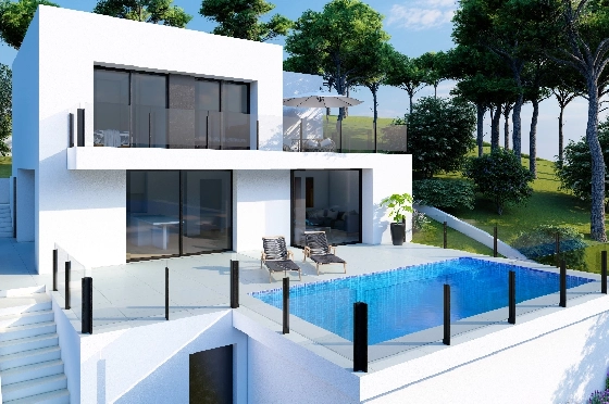 Villa in Benitachell(Cumbre del Sol) zu verkaufen, Espace de vie 143 m², Terrain 479 m², 2 Chambres &agrave; coucher, 3 Badezimmer, Pool, ref.: VA-23943-2