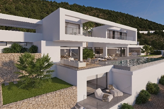 Villa in Benissa(Benissa) zu verkaufen, Espace de vie 434 m², + Fussbodenheizung, Klimaanlage, Terrain 1510 m², 4 Chambres &agrave; coucher, 6 Badezimmer, Pool, ref.: VA-24551-3