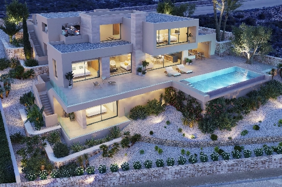 Villa in Benitachell(Cumbre del Sol) zu verkaufen, Espace de vie 239 m², + Fussbodenheizung, Klimaanlage, Terrain 1054 m², 4 Chambres &agrave; coucher, 5 Badezimmer, Pool, ref.: VA-24679-9