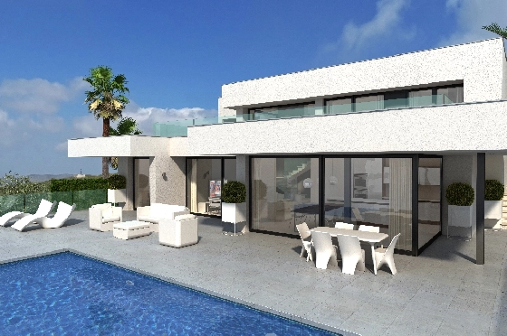 Villa in Benitachell(Cumbre del Sol) zu verkaufen, Espace de vie 260 m², Terrain 997 m², 3 Chambres &agrave; coucher, 4 Badezimmer, Pool, ref.: VA-22449-3