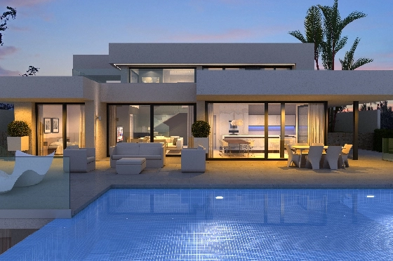 Villa in Benitachell(Cumbre del Sol) zu verkaufen, Espace de vie 260 m², Terrain 997 m², 3 Chambres &agrave; coucher, 4 Badezimmer, Pool, ref.: VA-22449-5
