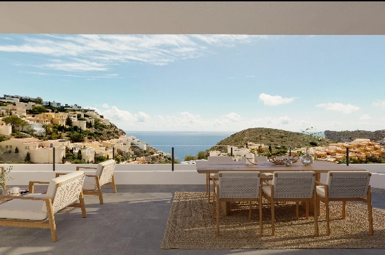 Apartment in Benitachell(Cumbre del Sol) zu verkaufen, Espace de vie 105 m², 3 Chambres &agrave; coucher, 2 Badezimmer, Pool, ref.: VA-PG069-38