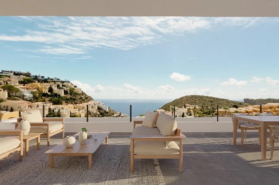 Apartment in Benitachell(Cumbre del Sol) zu verkaufen, Espace de vie 105 m², 3 Chambres &agrave; coucher, 2 Badezimmer, Pool, ref.: VA-PG069-41