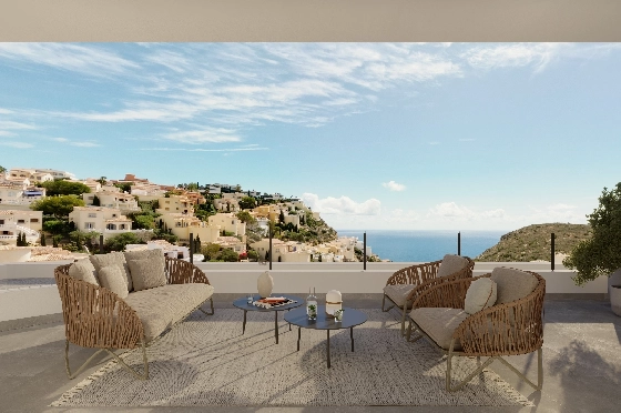 Apartment in Benitachell(Cumbre del Sol) zu verkaufen, Espace de vie 105 m², 3 Chambres &agrave; coucher, 2 Badezimmer, Pool, ref.: VA-PG071-2