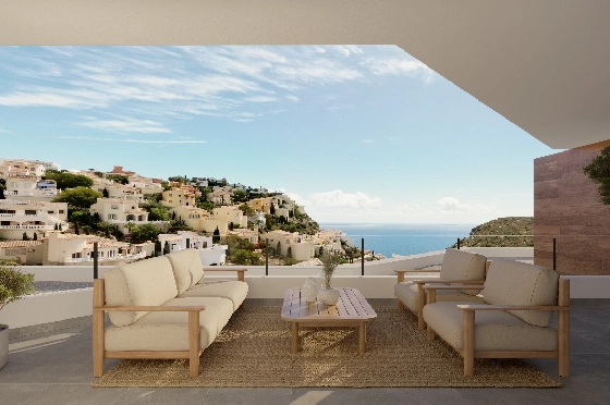 Apartment in Benitachell(Cumbre del Sol) zu verkaufen, Espace de vie 105 m², 3 Chambres &agrave; coucher, 2 Badezimmer, Pool, ref.: VA-PG071-37