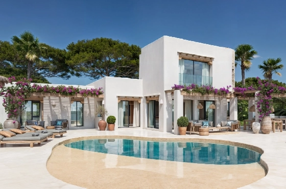 Villa in Moraira zu verkaufen, Espace de vie 185 m², Baujahr 2026, Klimaanlage, Terrain 778 m², 4 Chambres &agrave; coucher, 4 Badezimmer, Pool, ref.: AM-12682DA-1