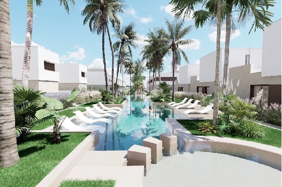 Erdgeschoss Apartment in Los Alcazares zu verkaufen, Espace de vie 101 m², Zustand Erstbezug, 3 Chambres &agrave; coucher, 2 Badezimmer, Pool, ref.: HA-LAN-451-A01-2