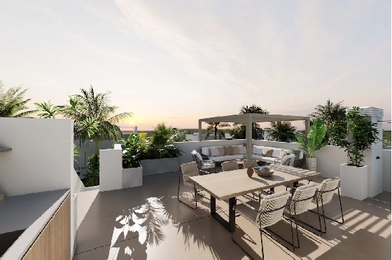 Penthouse Apartment in Los Alcazares zu verkaufen, Espace de vie 145 m², Zustand Erstbezug, 3 Chambres &agrave; coucher, 2 Badezimmer, Pool, ref.: HA-LAN-451-A02-13