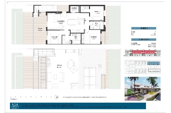 Penthouse Apartment in Los Alcazares zu verkaufen, Espace de vie 145 m², Zustand Erstbezug, 3 Chambres &agrave; coucher, 2 Badezimmer, Pool, ref.: HA-LAN-451-A02-14
