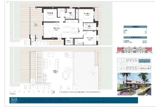 Penthouse Apartment in Los Alcazares zu verkaufen, Espace de vie 145 m², Zustand Erstbezug, 3 Chambres &agrave; coucher, 2 Badezimmer, Pool, ref.: HA-LAN-451-A02-15