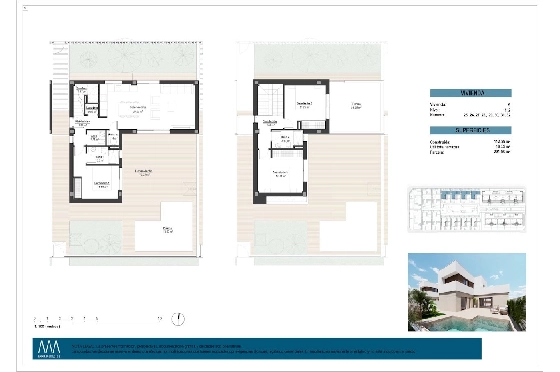 Villa in Los Alcazares zu verkaufen, Espace de vie 129 m², Zustand Erstbezug, Terrain 202 m², 3 Chambres &agrave; coucher, 2 Badezimmer, Pool, ref.: HA-LAN-451-E01-14