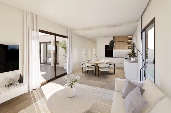 Villa in Los Alcazares zu verkaufen, Espace de vie 129 m², Zustand Erstbezug, Terrain 202 m², 3 Chambres &agrave; coucher, 2 Badezimmer, Pool, ref.: HA-LAN-451-E01-2