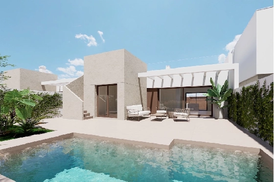 Villa in Los Alcazares zu verkaufen, Espace de vie 164 m², Zustand Erstbezug, Terrain 274 m², 3 Chambres &agrave; coucher, 2 Badezimmer, Pool, ref.: HA-LAN-451-E02-1